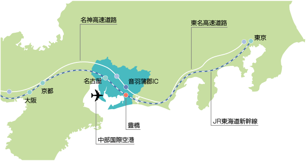 東京方面から、大阪方面から、中部国際空港をご利用の場合